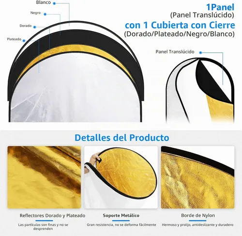 Vista 7 de NEEWER Reflectores de luz de 24 x 36 pulgadas para fotografía, multidisco