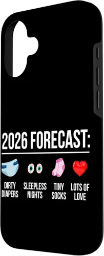Vista 2 de Funny Future Parents New Mom Dad to Be 2026 Expecting Couple Case for iPhone 16
