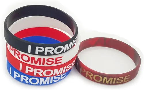 Vista 3 de I Promise - Pulsera deportiva de silicona, 5 unidades de colores surtidos