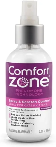 Comfort Zone Spray and Scratch Control Calming Spray for Cats 2oz – Paquete de 2