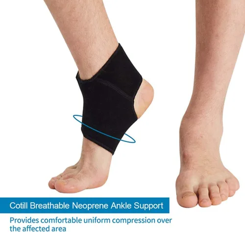 Vista 5 de Cotill Soporte de Tobillo para Hombres y Mujeres - Tobillera de Neopreno Transpirable Ajustable para Esguince para Correr, Baloncesto