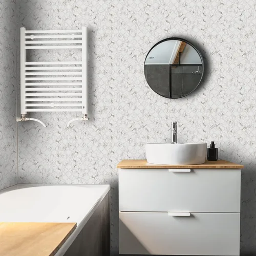 Vista 3 de STICKGOO Azulejo Arabesque para despegar y pegar, azulejos de 12 x 12 pulgadas para cocina, despegar y pegar, azulejos de pared autoadhesivos