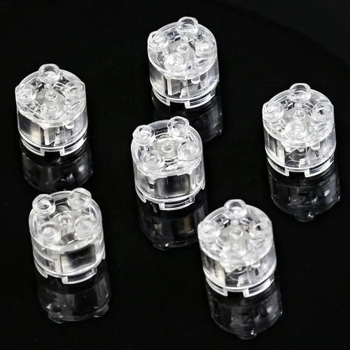ASTEM Kit de accesorios de ladrillos de luz verde, paquete de ladrillos de luz LED transparentes clásicos de 2 x 2, 6 piezas de bloques de