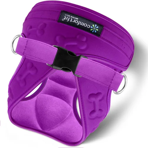 Vista 14 de Chaleco de arnés para perros pequeños, de ajuste cómodo, fácil de poner y quitar; suave acolchado interior y exterior, asegura que tu perro se