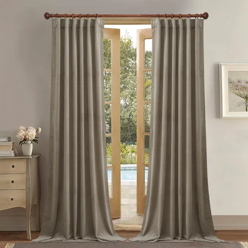 Vista 50 de StangH Cortinas de Terciopelo 42x84 pulgadas Beige Camello Oscurecedoras Resistentes al Calor Cobertura de Ventana Aplastadas Decoración del Hogar