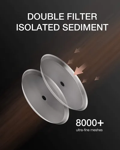 Vista 4 de BAYKA Cafetera de prensa francesa pequeña, resistente al calor, vidrio de borosilicato espesado, de acero inoxidable, cafetera de una sola porción