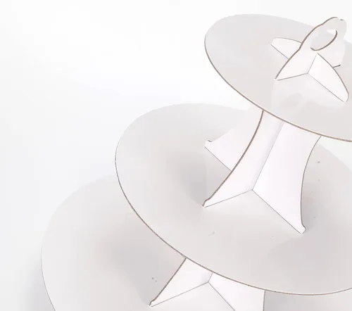 Vista 78 de YLDW Soporte para cupcakes de 3 niveles, soporte de torre de cartón para tartas, soporte de postre desechable para cumpleaños, fiesta de té Negro