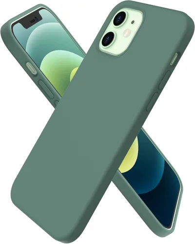 Vista 20 de ORNARTO Funda compatible con iPhone 12 y iPhone 12 Pro, de silicona líquida delgada de 3 capas, cubierta completa, de gel suave, de goma de 15,5 cm