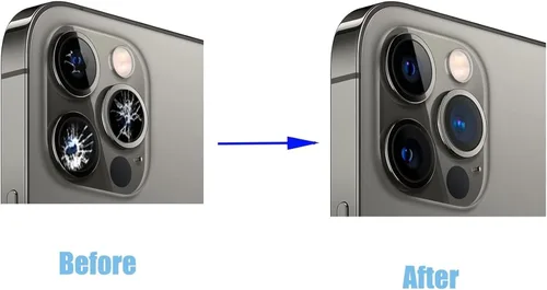 Vista 4 de Juego de 3 fundas de repuesto para lente de cámara trasera de 12 Pro para iPhone 12 Pro (6.1 pulgadas), antiarañazos y resistente al agua, cubierta