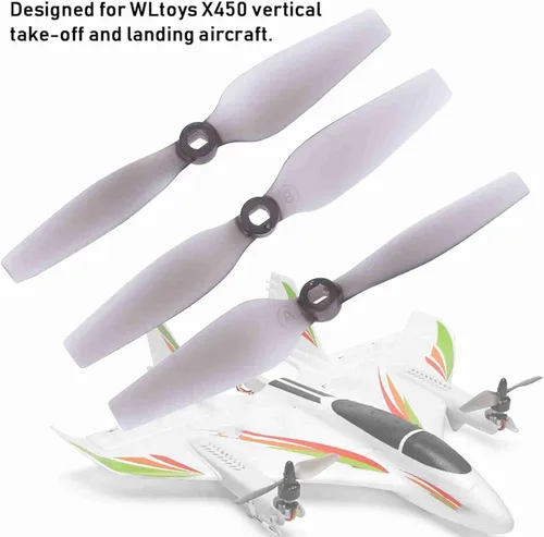 Vista 4 de Cuchilla de hélice de avión RC, accesorios de cuchilla de hélices compatibles con aviones de despegue y aterrizaje verticales X450