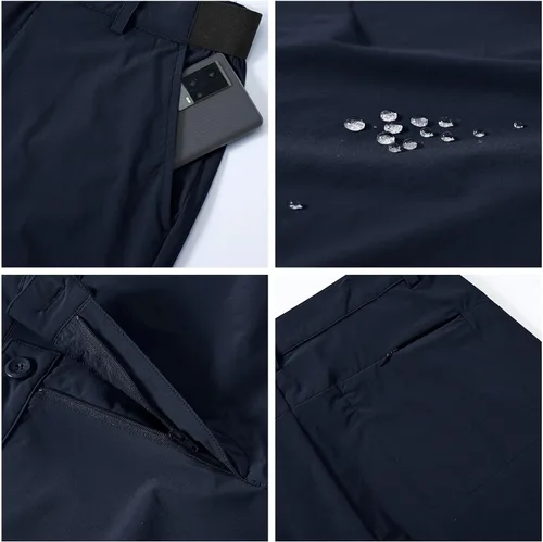 Vista 6 de Rdruko Pantalones de golf elásticos para hombre, de secado rápido, ligeros, casuales, con bolsillos