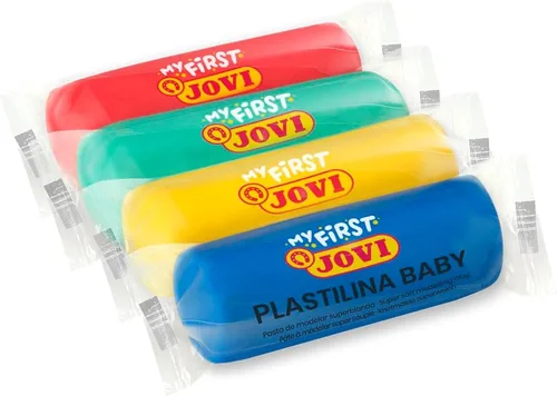 Vista 2 de Jovi - Plastilina Baby, arcilla de modelado súper suave que no se seca, paquete escolar para bebés, 60 barras en 4 colores básicos