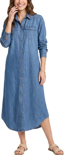 Vista 15 de Kuraki Vestido camisero casual con estampado y botones en la parte delantera para mujer Mezclilla
