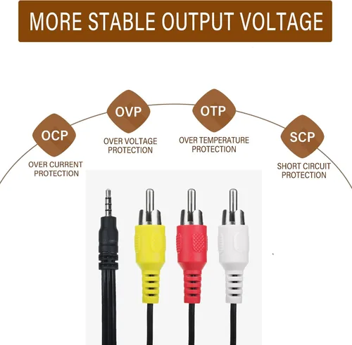 Vista 3 de AV A/V Audio Video TV Cable/Cable para DYNEX Reproductor de DVD portátil DX-P7DVD11