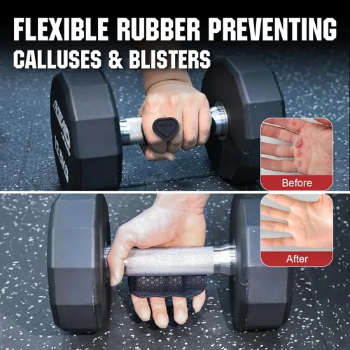 Vista 3 de TEAWOO Anti-Slip Workout Grips, Ergonomic Palm Protection for Weight Lifting, Pull-Ups & Gym Training