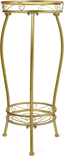 LOYAL TIGER Soporte para plantas de interior y exterior, 2 niveles, 27 pulgadas de alto, estante metálico para macetas, soporte para macetas de