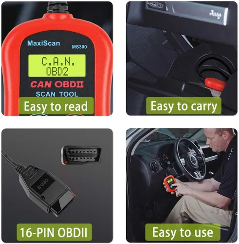 Vista 6 de Autel MaxiScan MS300 - Escáner OBD2 para automóvil, lector de código de falla del motor, escáner de diagnóstico para todos los coches de protocolo