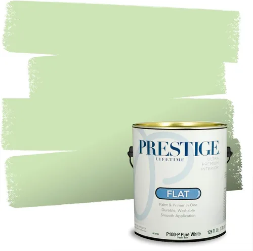 Vista 48 de PRESTIGE Pintura exterior e imprimación en uno, aloe, plano, 1 galón