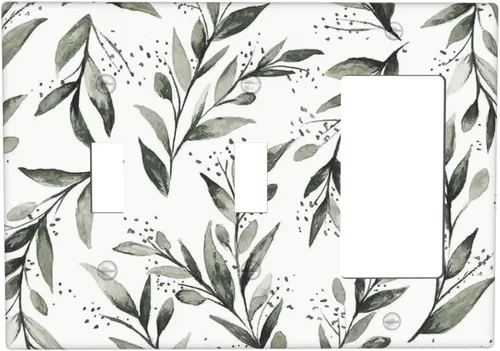 Vista 70 de Placa de pared dúplex de receptáculo de dispositivo de 1 gang de madera envejecida blanca gris con veta de tablón, cubierta de enchufe eléctrico