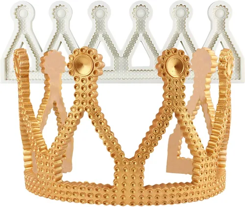 Vista 8 de Molde para decoración de pastel de corona, altura de 2.8 pulgadas, tiara de filigrana