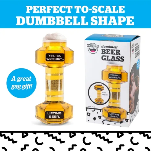 Vista 4 de BigMouth Inc. The Dumbbell - Vaso de cerveza novedoso, 24 onzas