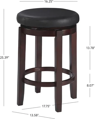 Vista 3 de Linon Maya, 24", taburete negro mostrador, Contador negro