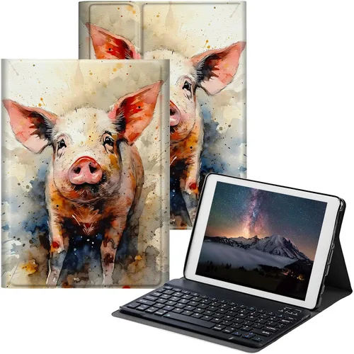 Vista 32 de Funda para Samsung Galaxy Tab S6 Lite 2022/2020 con teclado inalámbrico desmontable y soporte ajustable para proteger la tableta para Samsung Galaxy