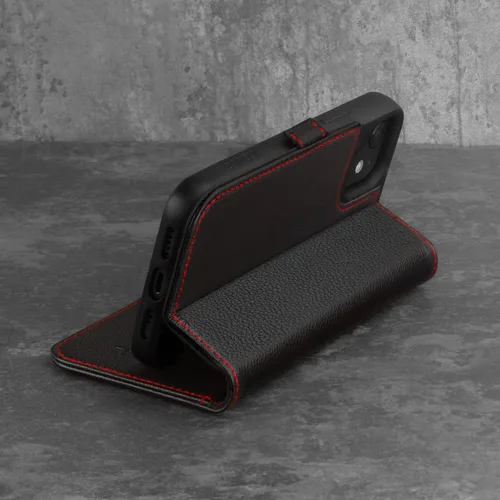 Vista 3 de TORRO Funda de cuero compatible con iPhone 12 Mini - Funda de piel auténtica tipo cartera con tarjetero y función atril (negro)