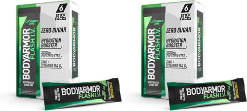 Vista 16 de BODYARMOR Caffeinated Flash I.V. Paquetes de Electrolitos Frambuesa Azul - Mezcla de Bebida Energética Sin Azúcar, Paquetes de Porción Individual