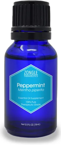 Zongle - Aceite esencial de menta, India, seguro para ingerir, Mentha Piperita, 0.5 fl oz