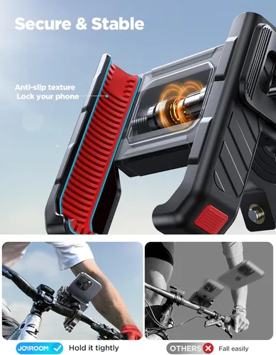 Vista 3 de JOYROOM Soporte de teléfono para motocicleta, soporte para manillar de bicicleta, soporte para teléfono celular, clip de teléfono para cochecito