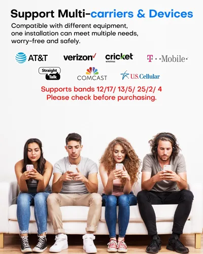 Vista 7 de Amplificador de señal de teléfono celular para el hogar de hasta 3000 pies cuadrados Amplificador de señal celular 4G 5G de 65dB para T-Mobile