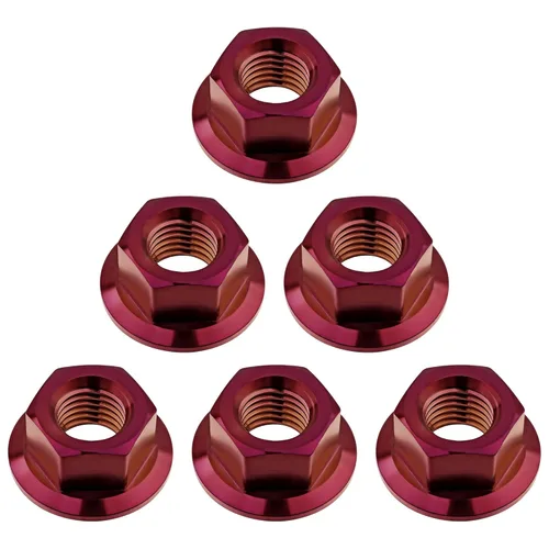 Vista 8 de Titanium DIN6923 M5 M6 M8 M10 M12 M14 M16 - Juego de 6 tuercas hexagonales (paso M5, 0.031 in, negro)