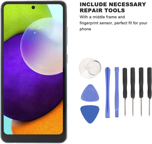 Vista 5 de Pantalla OLED digitalizador táctil con marco de repuesto para A52 A536 A525F A525M DS, pantalla de 6.5 pulgadas con sensor de huellas dactilares,