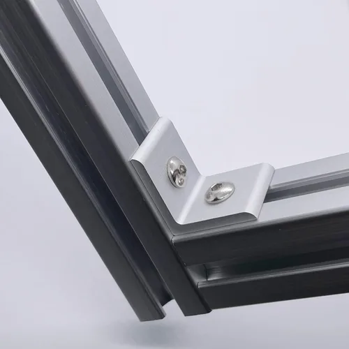 Vista 5 de 12 juegos de conectores de hardware de extrusión de aluminio 1010 1020 con tornillos y llave, 12 piezas de soporte de la serie 10 con 24 piezas