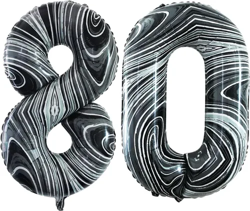 Vista 40 de GOER Globos con el número 80 para decoraciones de fiesta de cumpleaños número 80, globos de helio de aluminio jumbo de 42 pulgadas para 80 Oro rosa
