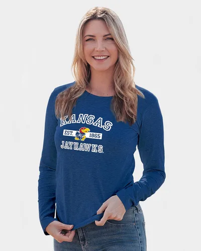 Vista 11 de Blue 84 NCAA - Camiseta de manga larga con licencia oficial de la NCAA para mujer, color del equipo atlético