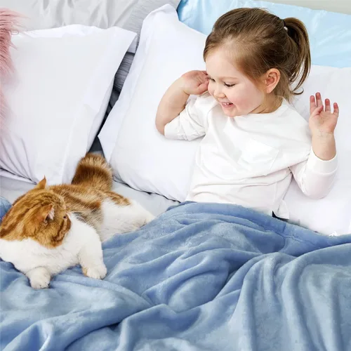 Vista 140 de Bedsure - Manta de vellón, tamaño queen, suave, ligera, afelpada, mullida, acogedora, de microfibra de lujo, color gris claro, 90 x 90 pulgadas