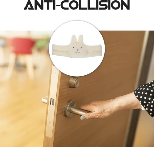 Vista 5 de LIFKOME Tope decorativo para puerta interior de puerta de gato, lindo tope de puerta de vaca, para mantener la puerta abierta, antipellizcos