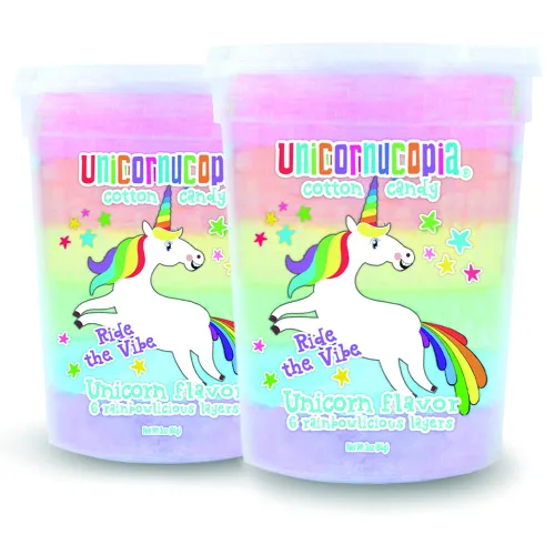 Vista 8 de Unicornucopia Algodón de Azúcar 3oz - Algodón de Azúcar Arcoíris de 6 Sabores - Caramelo de Fiesta de Cumpleaños de Unicornio para Bolsas de Fiesta
