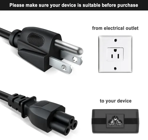 Vista 2 de PKPOWER Cable de alimentación de CA de 5 pies para Epson Workforce ET-4750 EcoTank AIO Cable de impresora