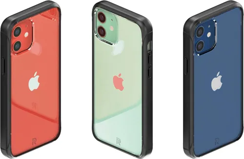 Vista 7 de REBEL Funda transparente para iPhone 12 Mini [Crystal Series Gen-2] sin amarillamiento, doble arañazos, protección a prueba de golpes, agarre