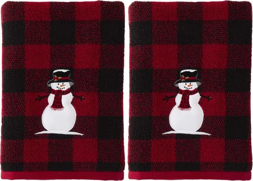 Vista 7 de SKL Home Navidad/Regalo Bosque Invierno Muñeco de Nieve Toalla de Baño, Rojo