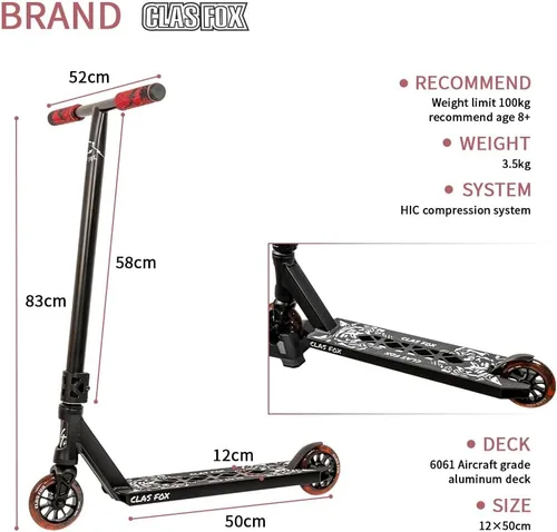 Vista 2 de Freestyle Pro Stunt Scooter 4.331 in Pro Scooter Ruedas HIC Sistema de compresión Kick Scooter