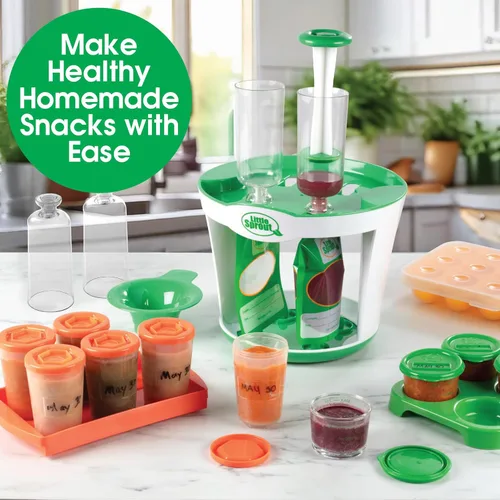 Vista 5 de Estación de llenado de preparación de comida para bebé. Hace 4 bolsas de alimento exprimido para bebé a la vez