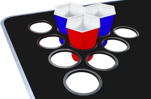 Vista 3 de PartyPong Mesa de pong plegable de 8 pies con agujeros para tazas y bolas de pong