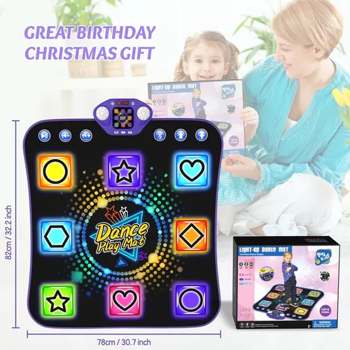 Vista 5 de Juguetes de Tapete de Baile para Niñas de 3-12 Años - Tapete de Baile Iluminado de 8 Botones para Niños de 4-8 Años Almohadilla de Baile Bluetooth