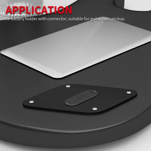 Vista 6 de DAIERTEK Soporte de batería de 9 V con cubierta de conector 9 Vlot Caja de soporte de batería para guitarra Bass Pickup -2 piezas