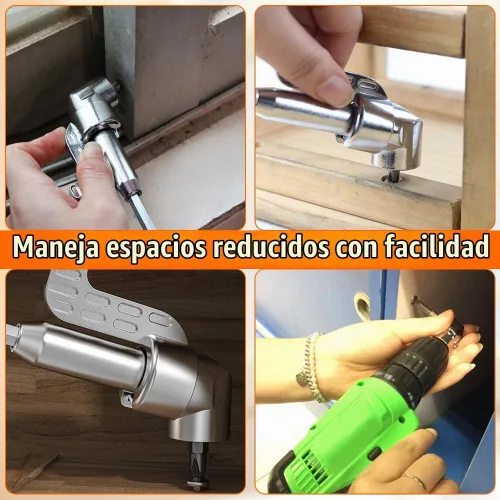 Vista 6 de Adaptador de taladro de ángulo recto de 105 grados, extensión de taladro de cabeza angular recta nueva de 2025, bit de destornillador de potencia
