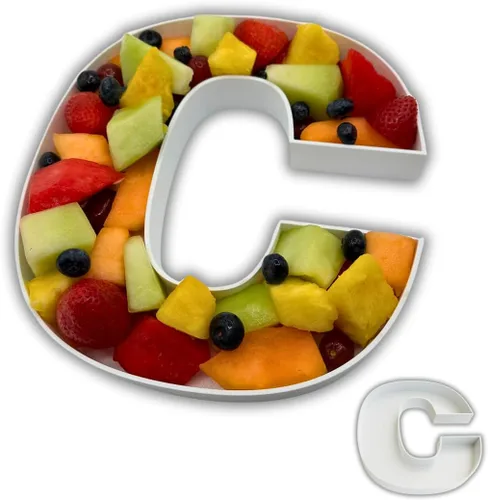 Vista 24 de Bandejas de servir de plástico duro reutilizables y rellenables con letras y números para decoración de fiesta (S, Negro)